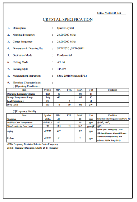 SIWARDϣAwXTL5A1100-M118-132_ϣA26MHZ