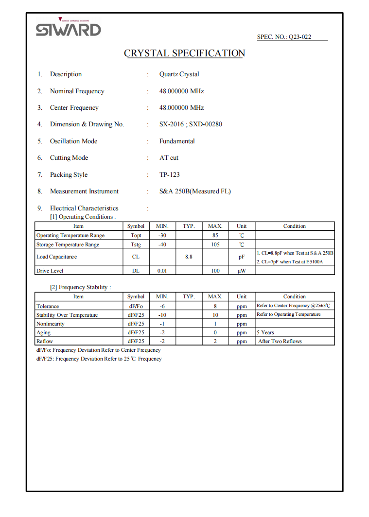 SIWARDϣAwXTL501100-Q23-022_ϣA48M